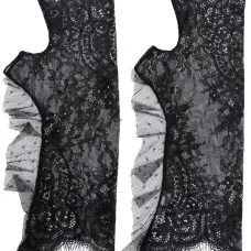 Кружевные перчатки-митенки с оборками