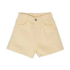 High-waist cotton shorts