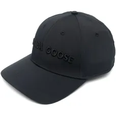 Embroidered-logo flat-peak cap