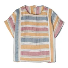 Полосатый топ с короткими рукавами