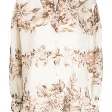 Блузка с длинными рукавами и цветочным принтом