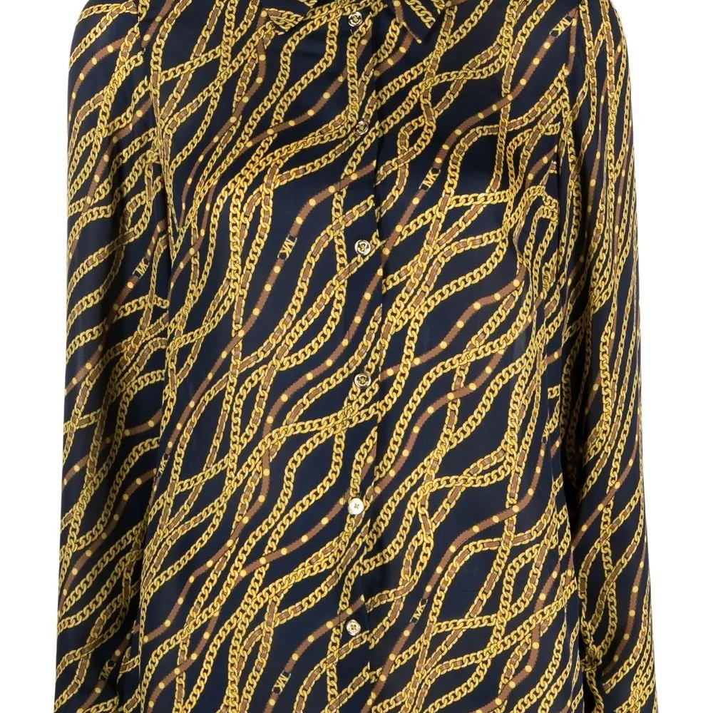 Рубашка с длинными рукавами и графичным принтом