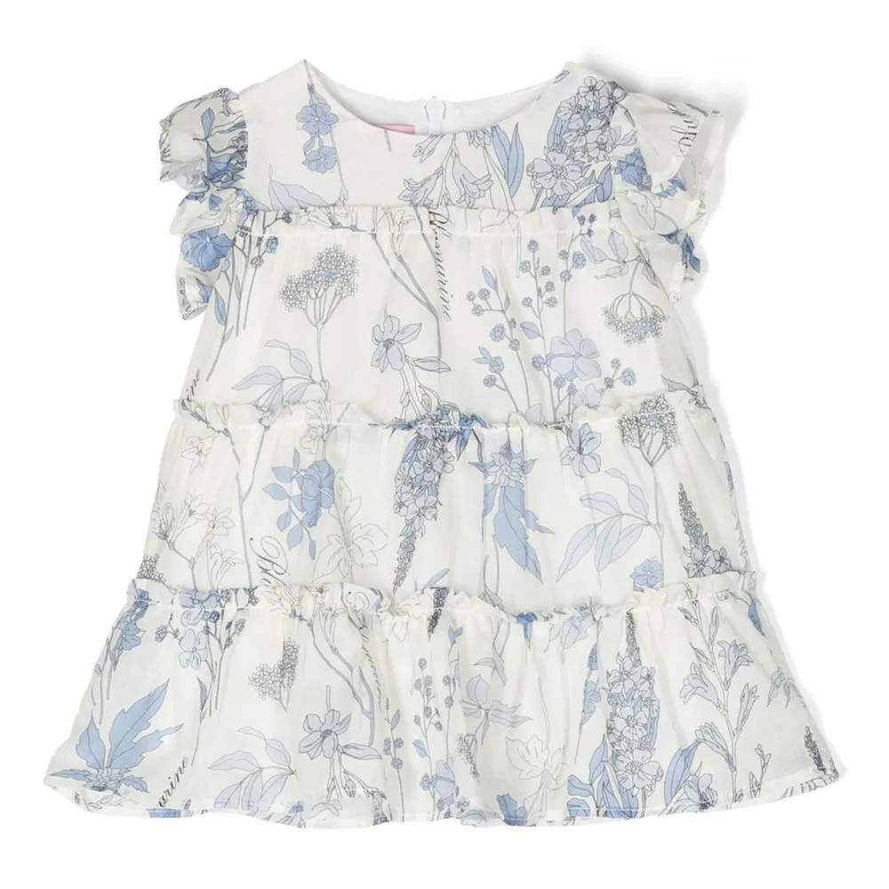 Платье с оборками и цветочным принтом