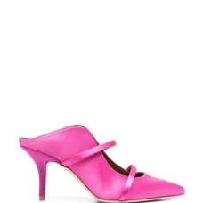 Атласные мюли с заостренным носком