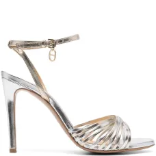 Босоножки с эффектом металлик
