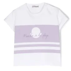 Полосатая футболка с вышитым логотипом
