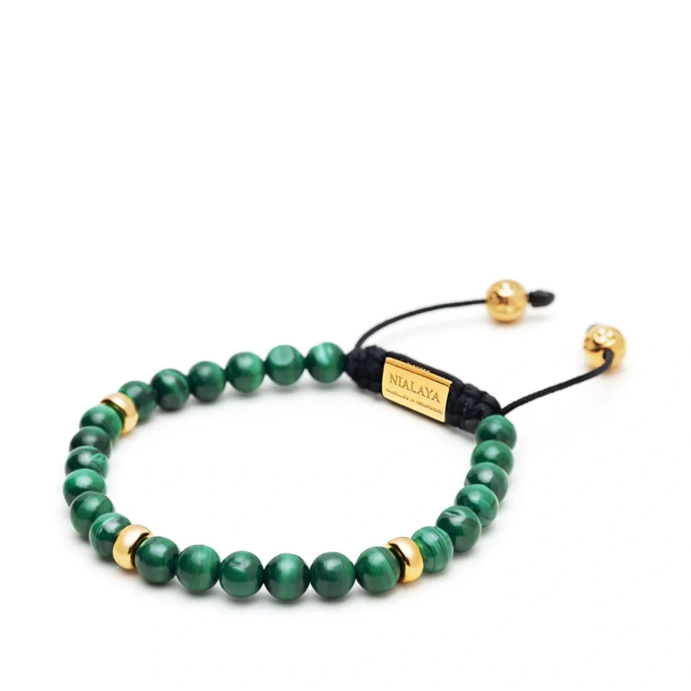 Позолоченный браслет с малахитом