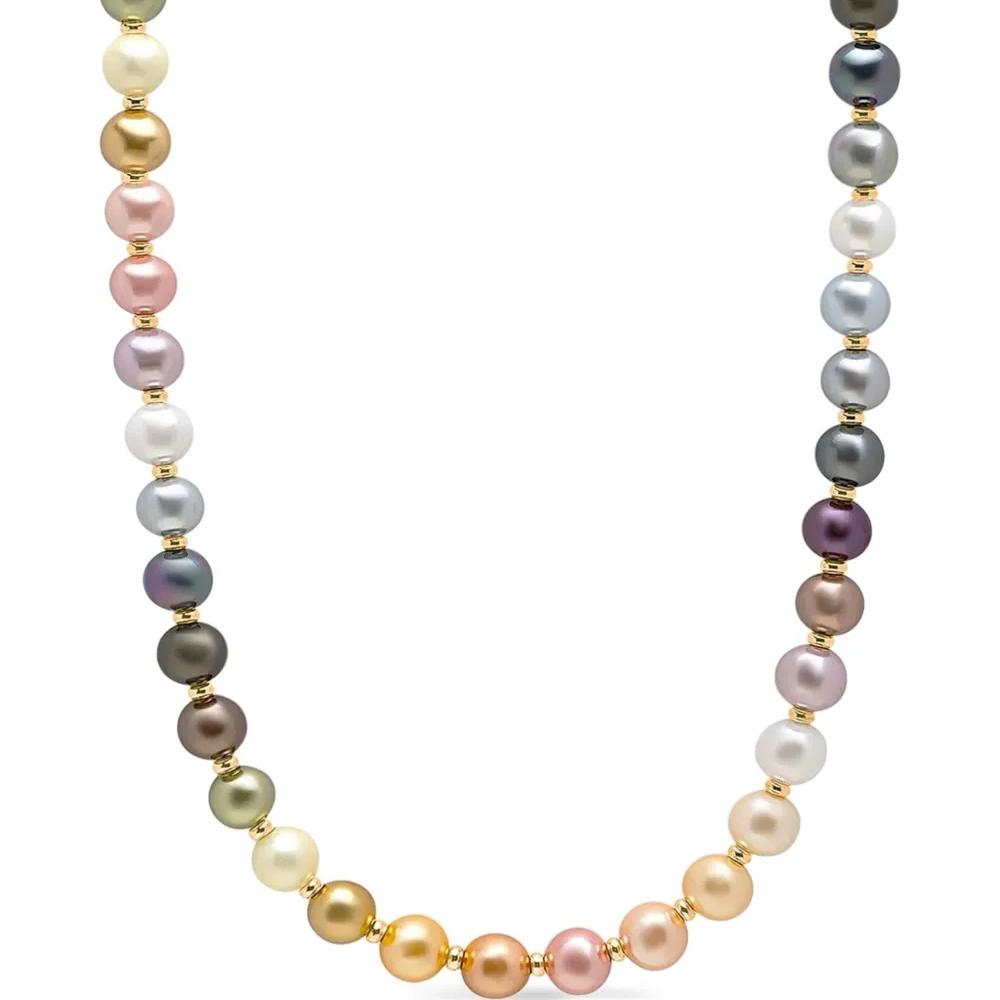 Позолоченное колье с жемчугом