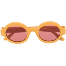 Солнцезащитные очки в круглой оправе с логотипом