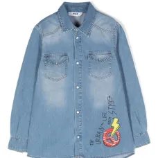 Джинсовая рубашка с логотипом Джинсовая рубашка с логотипом
