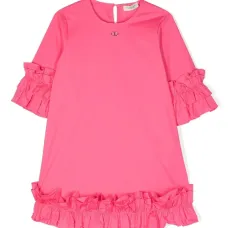 Платье с оборками и логотипом