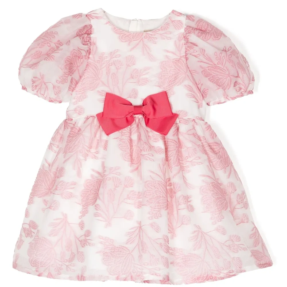 Платье с объемными рукавами и цветочным принтом