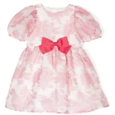 Платье с объемными рукавами и цветочным принтом