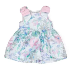 Платье с бантом и цветочным принтом