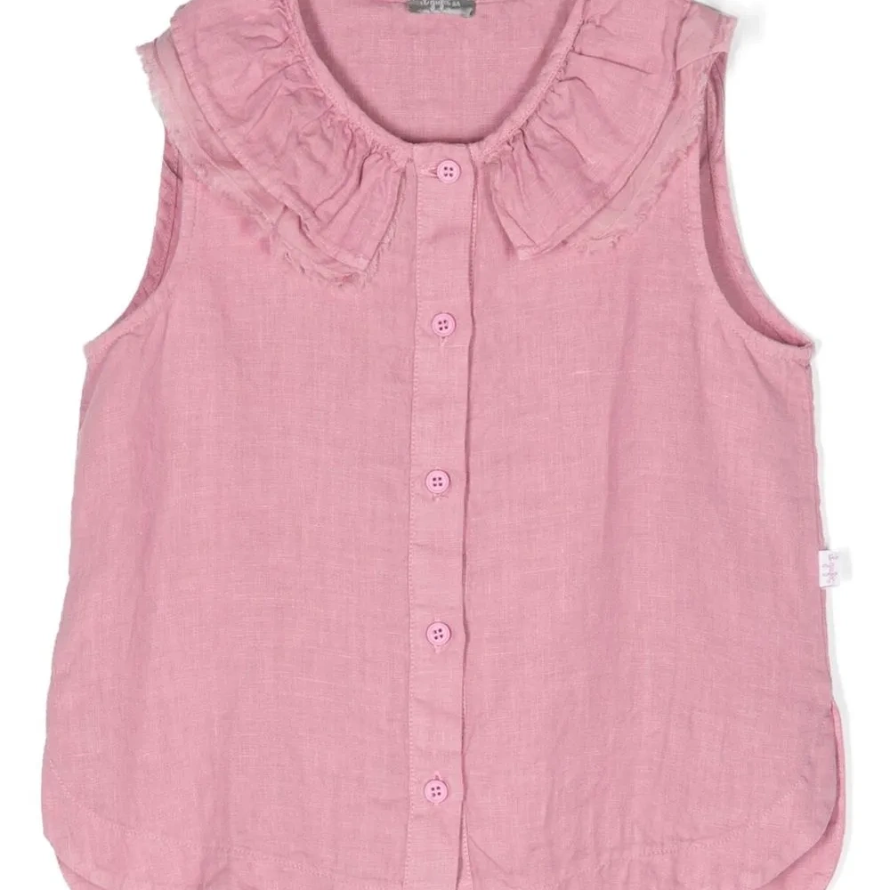 Блузка без рукавов с оборками