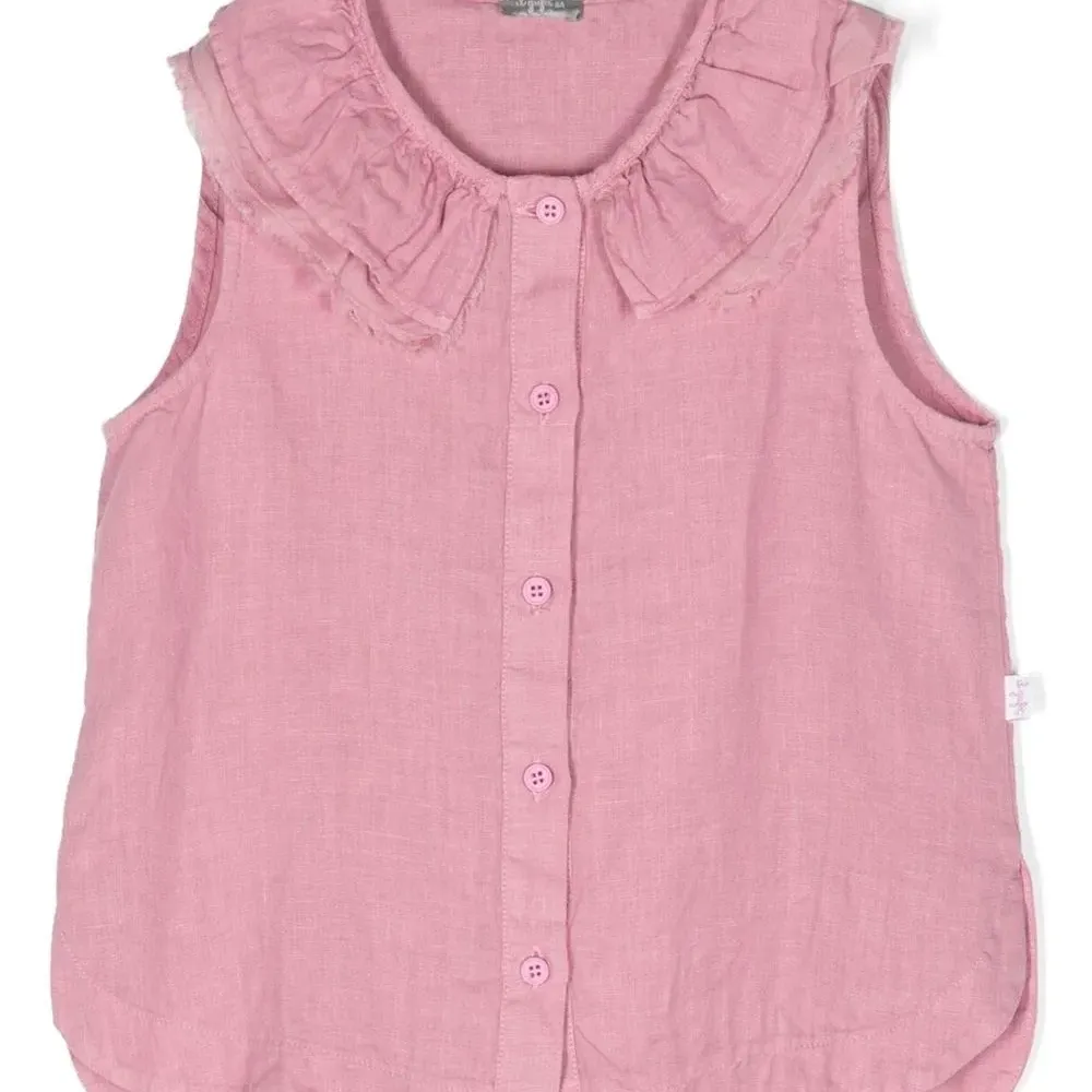 Блузка без рукавов с оборками