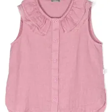 Блузка без рукавов с оборками