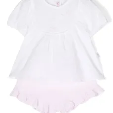 Комплект из шортов и топа с цветочной аппликацией