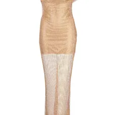 Платье макси со стразами