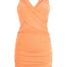 Приталенное платье мини со сборками