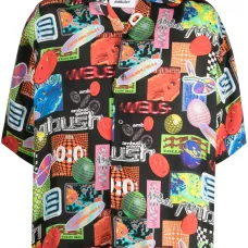 Рубашка с короткими рукавами и графичным принтом