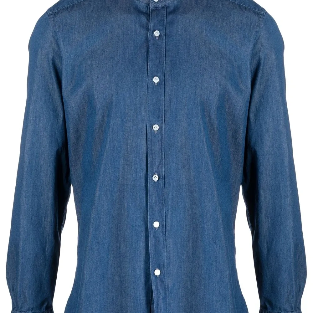 Джинсовая рубашка узкого кроя