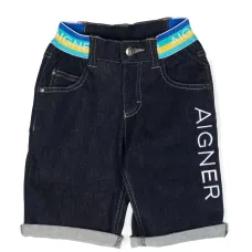 Джинсовые шорты с вышитым логотипом