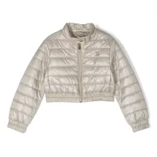 Укороченный пуховик с эффектом металлик