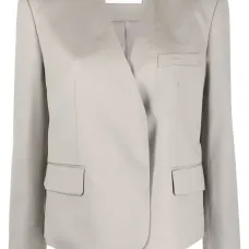 Однобортный блейзер без воротника Однобортный блейзер без воротника