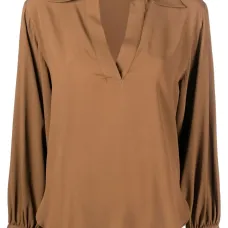 Драпированная блузка с V-образным вырезом