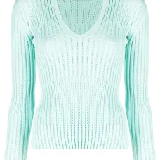 Топ в рубчик с V-образным вырезом