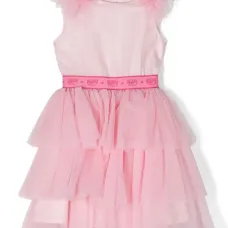 Платье с оборками и логотипом