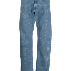 Прямые джинсы с принтом