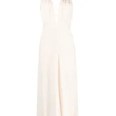 Платье макси без рукавов с вырезом халтер