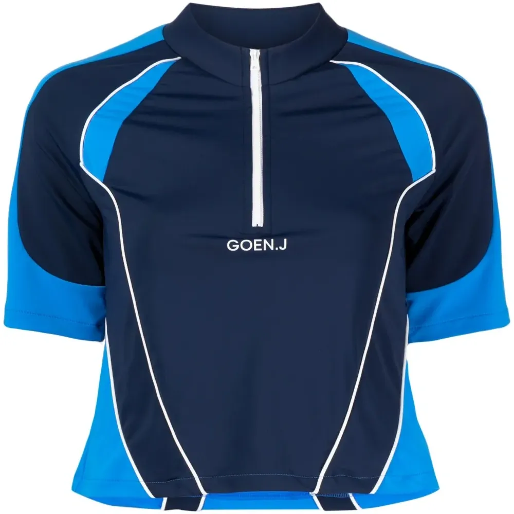 Куртка в стиле колор-блок с вышитым логотипом