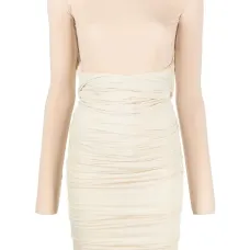 Платье с длинными рукавами и сборками