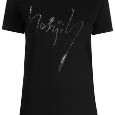 Футболка с принтом и вышитым логотипом