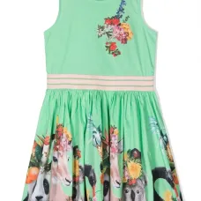 Платье без рукавов с цветочным принтом