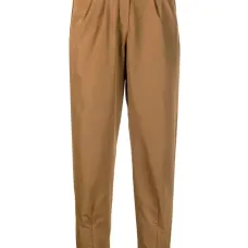 Брюки с завышенной талией и вышитым логотипом Брюки с завышенной талией и вышитым логотипом