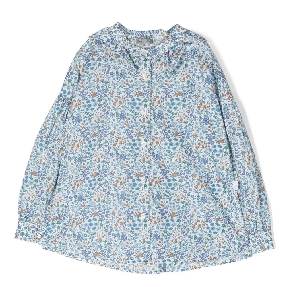 Рубашка с длинными рукавами и цветочным принтом