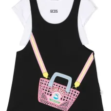 Платье с короткими рукавами и логотипом