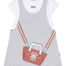 Платье с короткими рукавами и логотипом