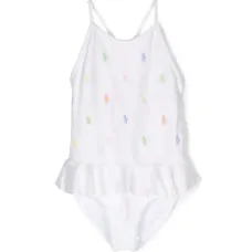 Купальник с баской и вышитым логотипом