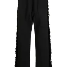 Прямые брюки с бахромой