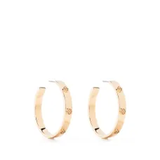 Серьги-кольца с тисненым логотипом