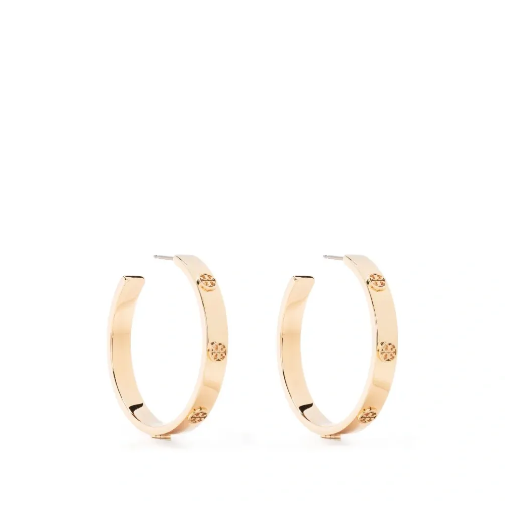 Серьги-кольца с тисненым логотипом