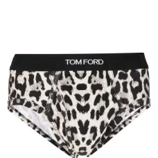 трусы-брифы с логотипом и анималистичным принтом