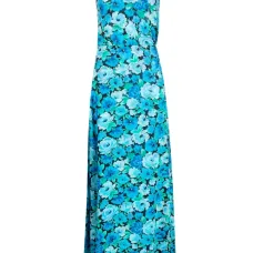 Платье-комбинация макси с цветочным принтом