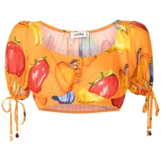 Укороченная блузка с графичным принтом