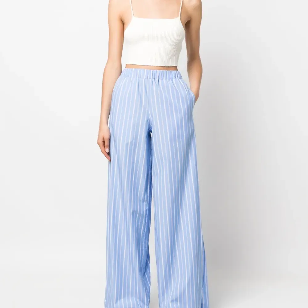 Брюки палаццо в полоску